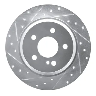R1 Concepts EDZ-63051L Brake Rotor Drilled and Slotted Silver